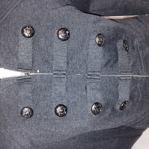 INC  Military Jacket with  Botton Detail Black Gray Size Small - Picture 3 of 8